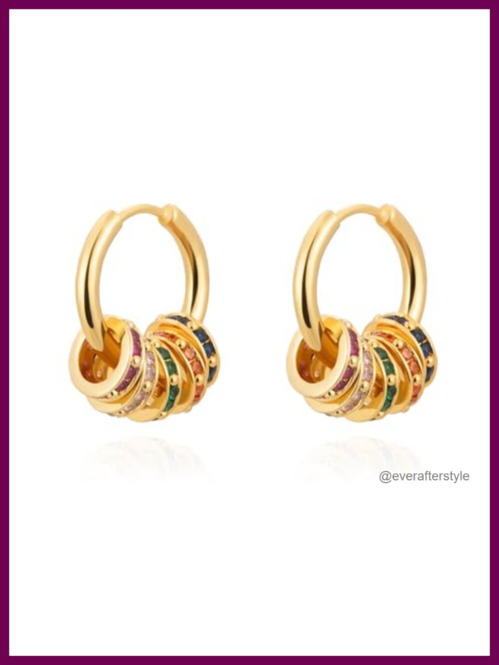 14K Gold Plated Small Huggie Dangle Earrings Convertible Links Copper